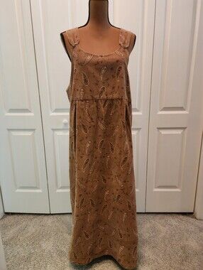 Brown Buttermom Corderoy Paisley Jumper Maxidress Pro HOME MADE ONE OF A KIND